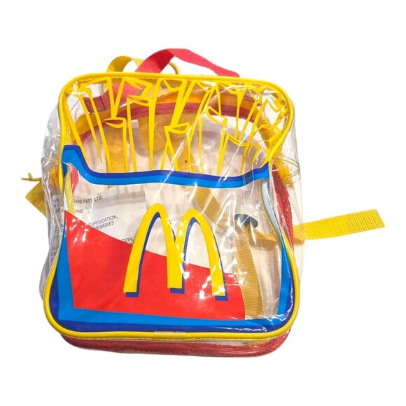 McDonald’s Backpack French Fries Small Clear Plastic Play Food Yellow Red Trim - Picture 1 of 8